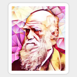 Charles Darwin Pink Portrait | Charles Darwin Artwork 13 Sticker